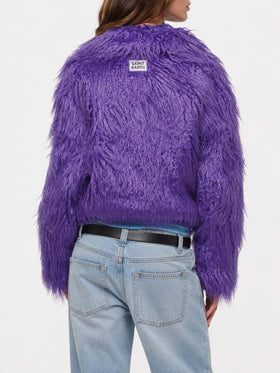 Purple furry short jacket Sully