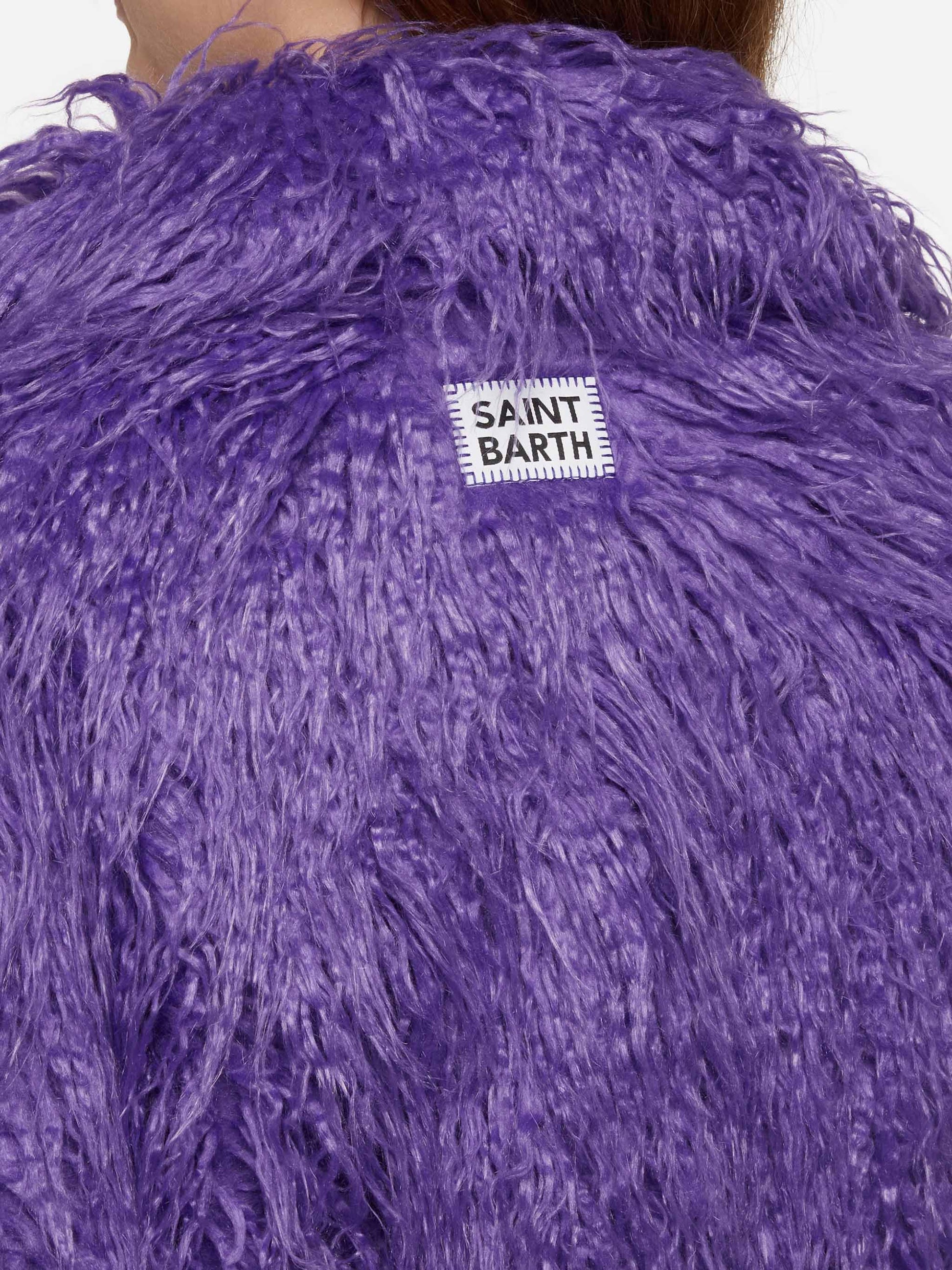 Purple furry short jacket Sully - MC2 Saint Barth