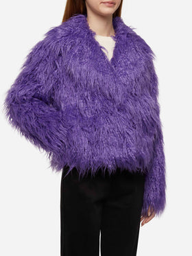 Purple furry short jacket Sully - MC2 Saint Barth