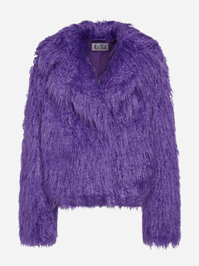 Purple furry short jacket Sully - MC2 Saint Barth