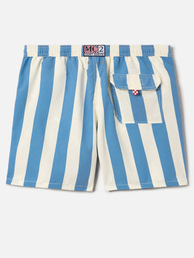 Costume mare Syros a righe bianche e azzurre