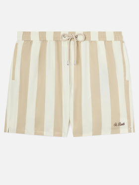 Costume mare Syros a righe bianche e beige