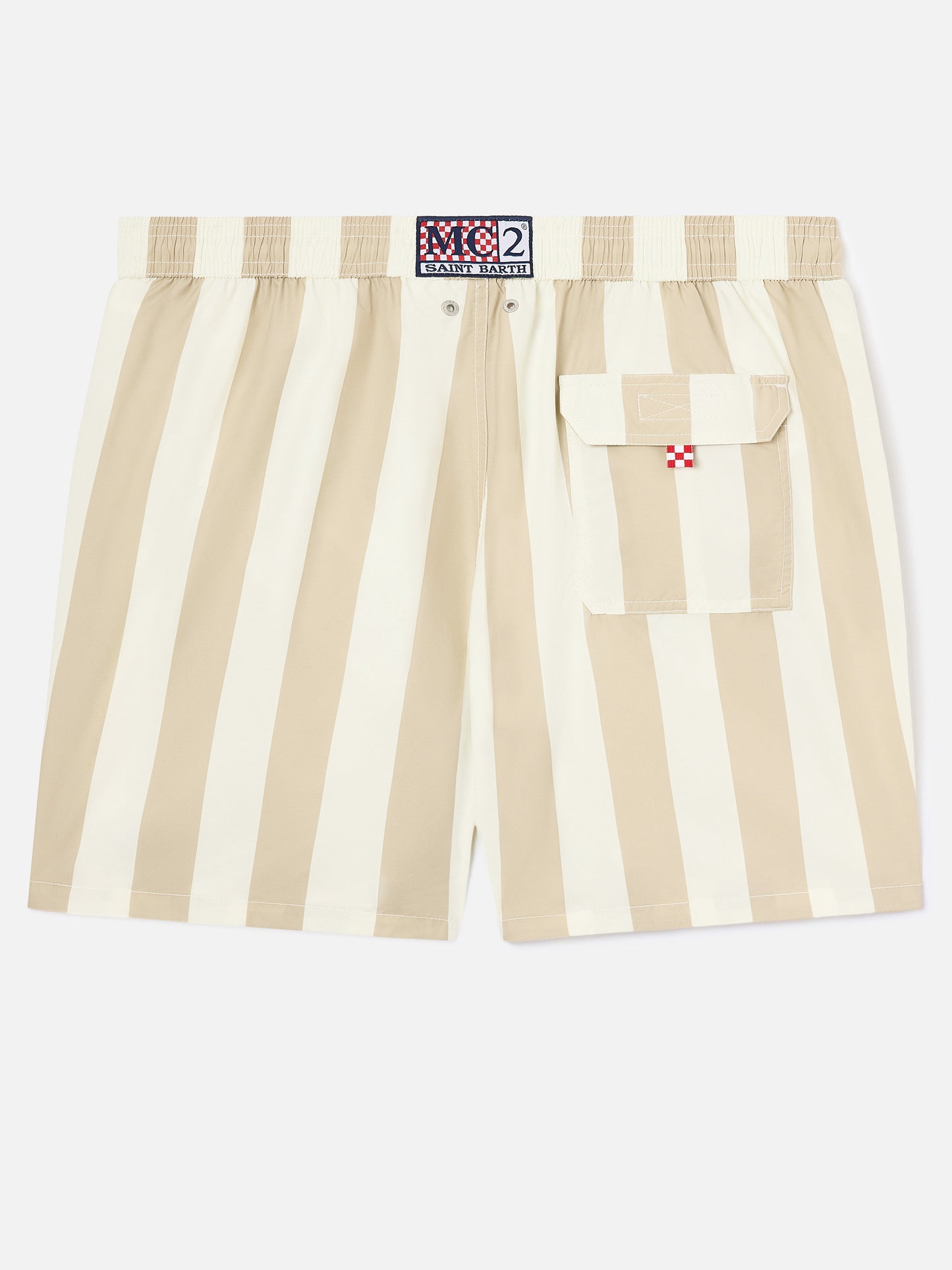 Costume mare Syros a righe bianche e beige