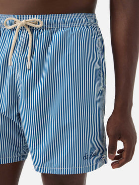 Costume mare Syros a righe bianche e blu