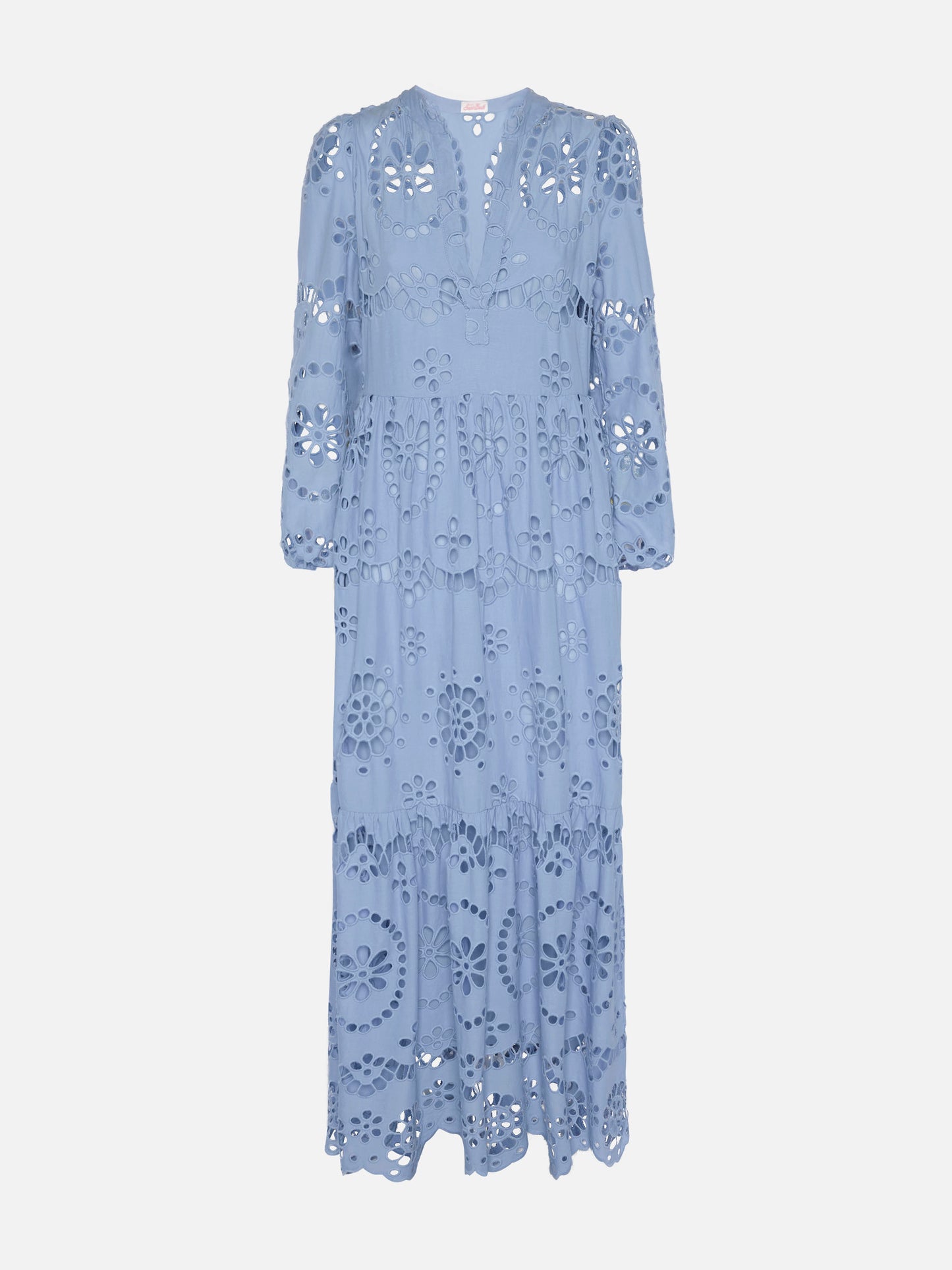 Sylvia avio blue Sangallo lace dress - MC2 Saint Barth