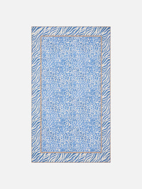 Pareo lungo Thaiti misto seta con stampa animalier leopardata