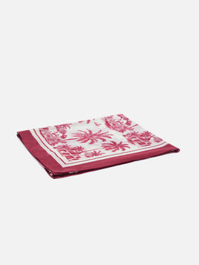 Pareo lungo Thaiti misto seta con stampa le toile de jouy bordeaux