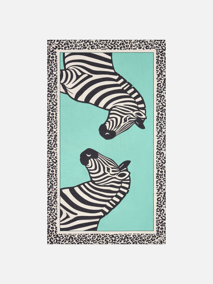Langes Thaiti-Pareo aus Seidenmischung mit Savannenprint 