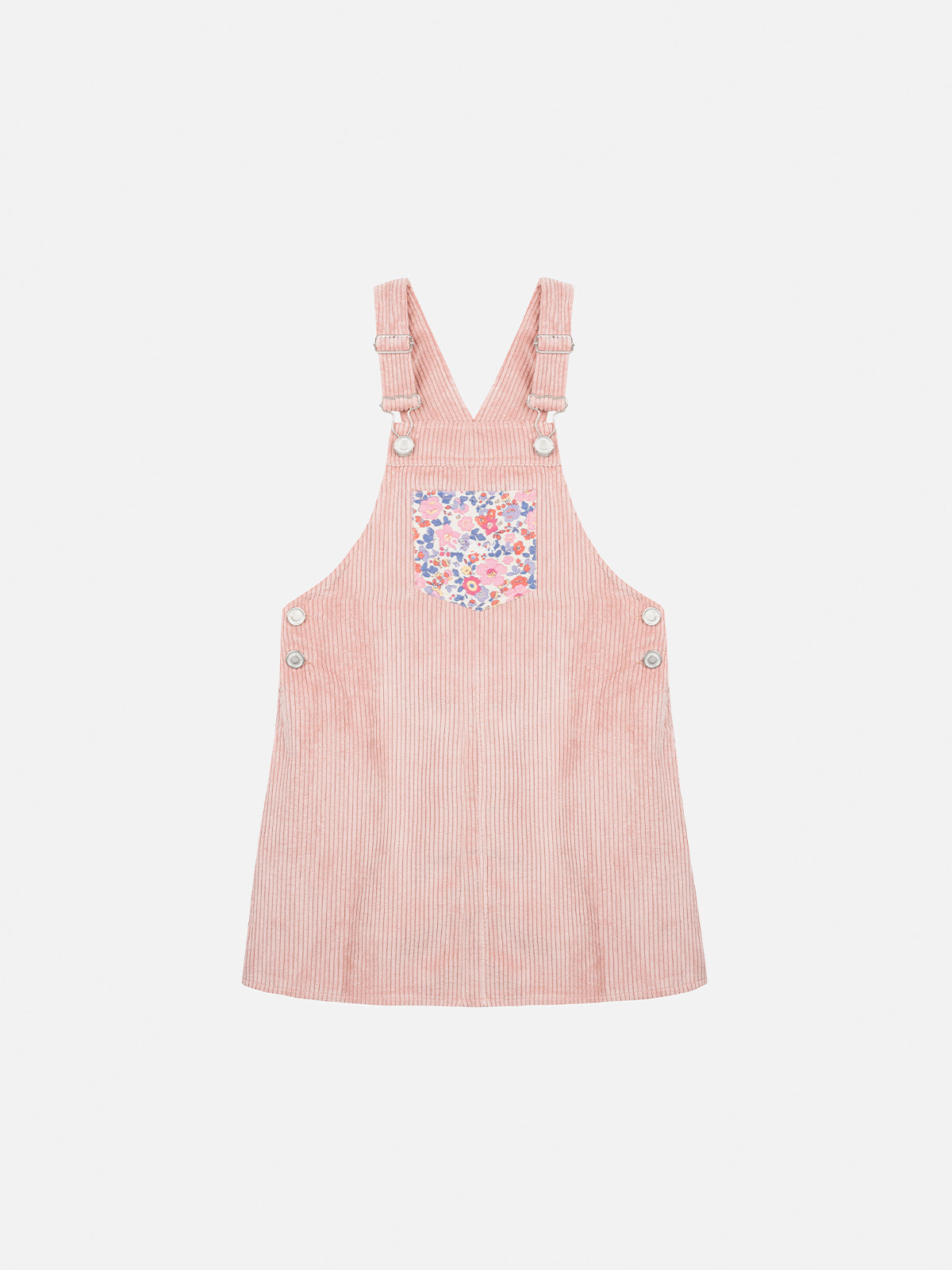 Girl pink corduroy overall Tecla with flower panel - MC2 Saint Barth