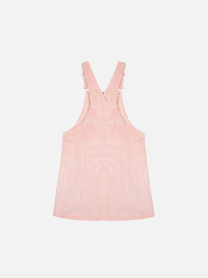 Girl pink corduroy overall Tecla with flower panel - MC2 Saint Barth