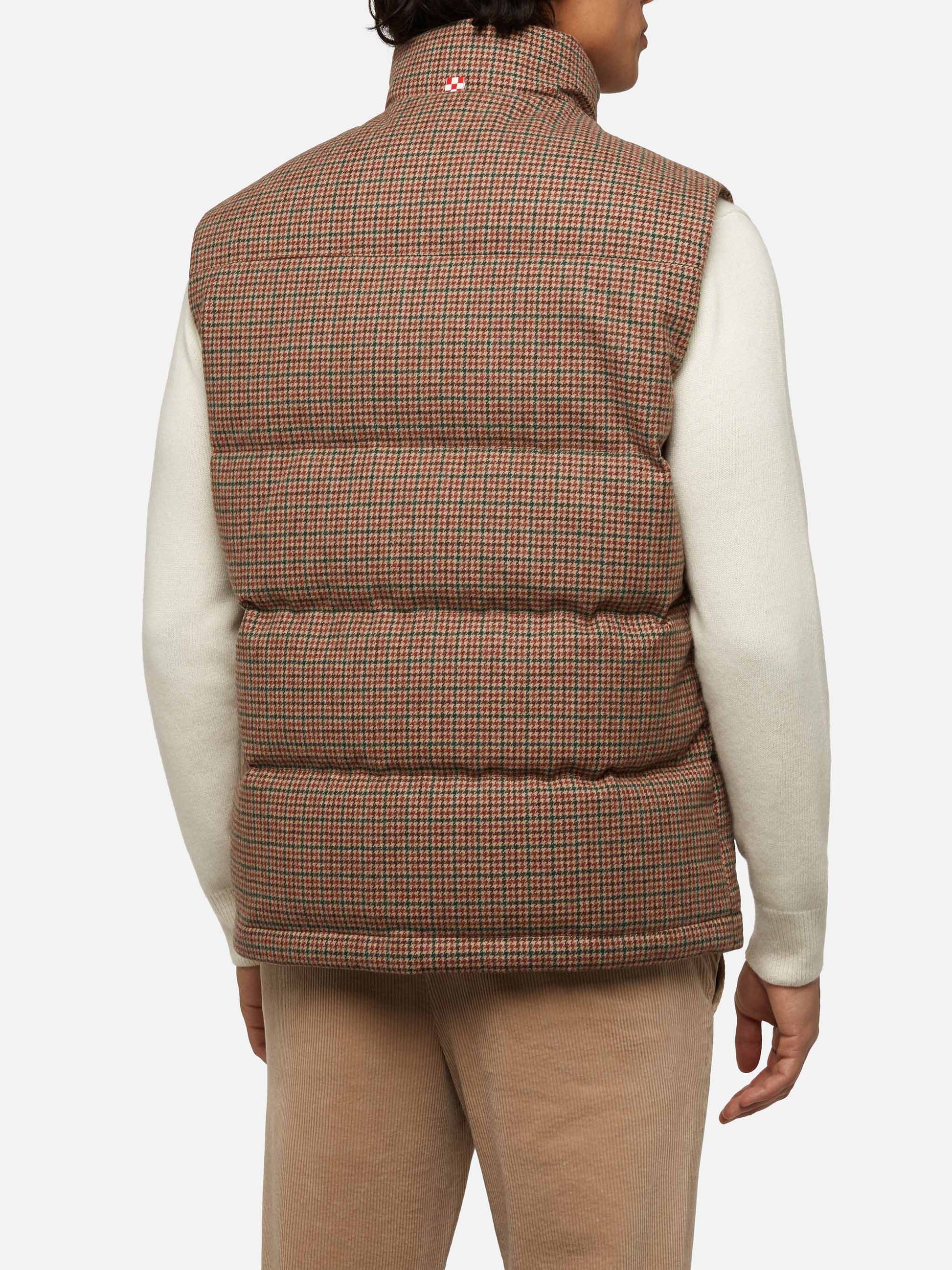 Down padded vest Thunder with pied de poul print - MC2 Saint Barth