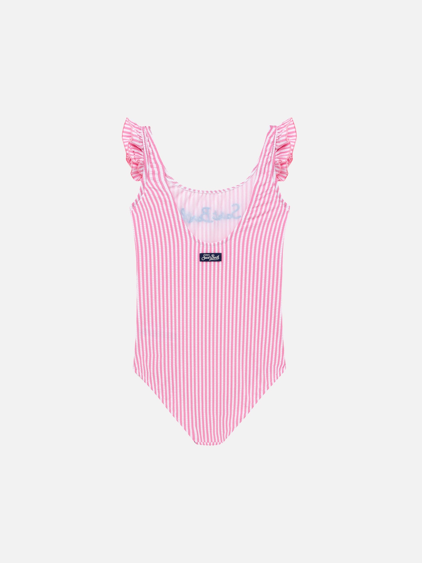 Tilda one-piece seersucker swimsuit with ruffled straps - MC2 Saint Barth