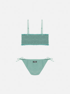 Tilly lurex bikini with smocked point embroidery - MC2 Saint Barth