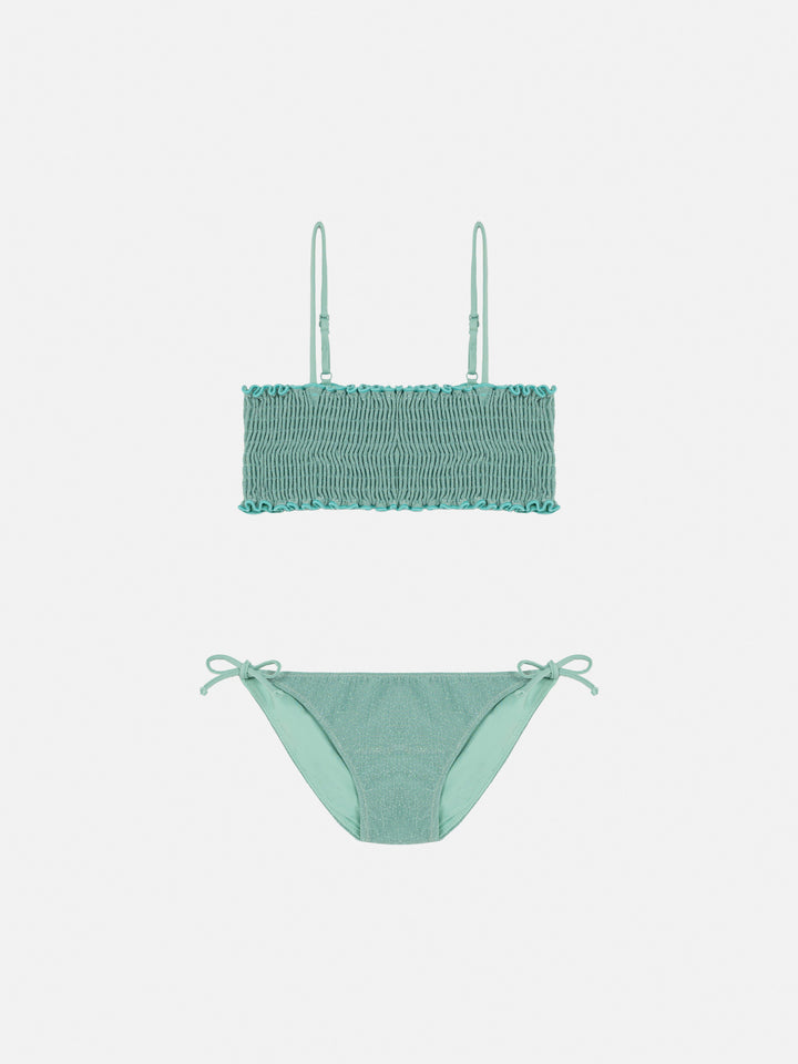 Tilly lurex bikini with smocked point embroidery - MC2 Saint Barth