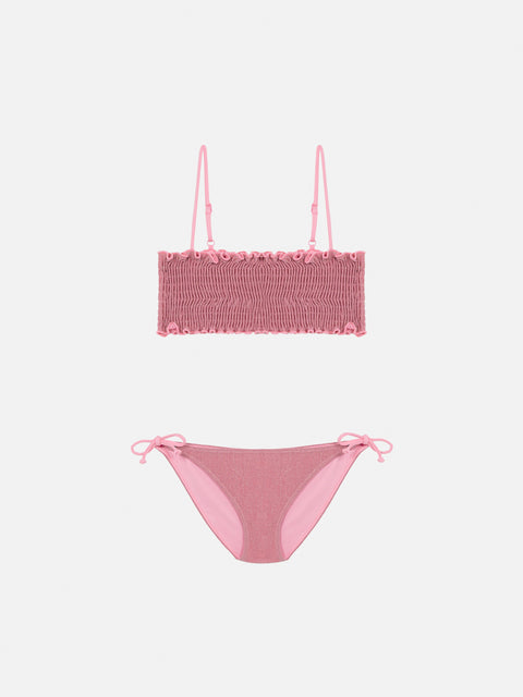 Tilly lurex bikini with smocked point embroidery - MC2 Saint Barth