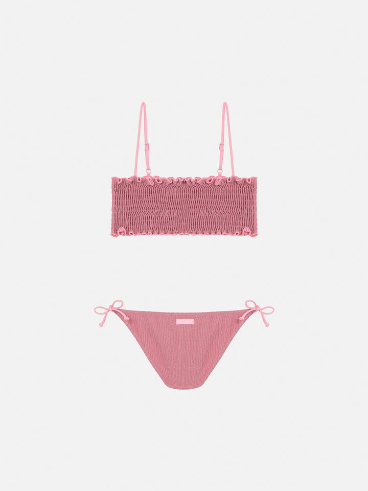 Tilly lurex bikini with smocked point embroidery - MC2 Saint Barth