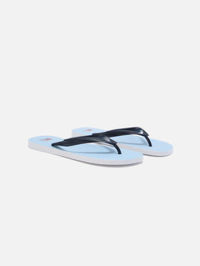 Tommy rubber slip-on flip flops with light blue stripes