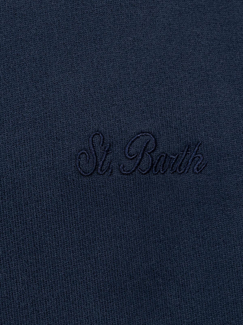 Man navy blue sweatshirt Tribeca with St. Barth embroidery