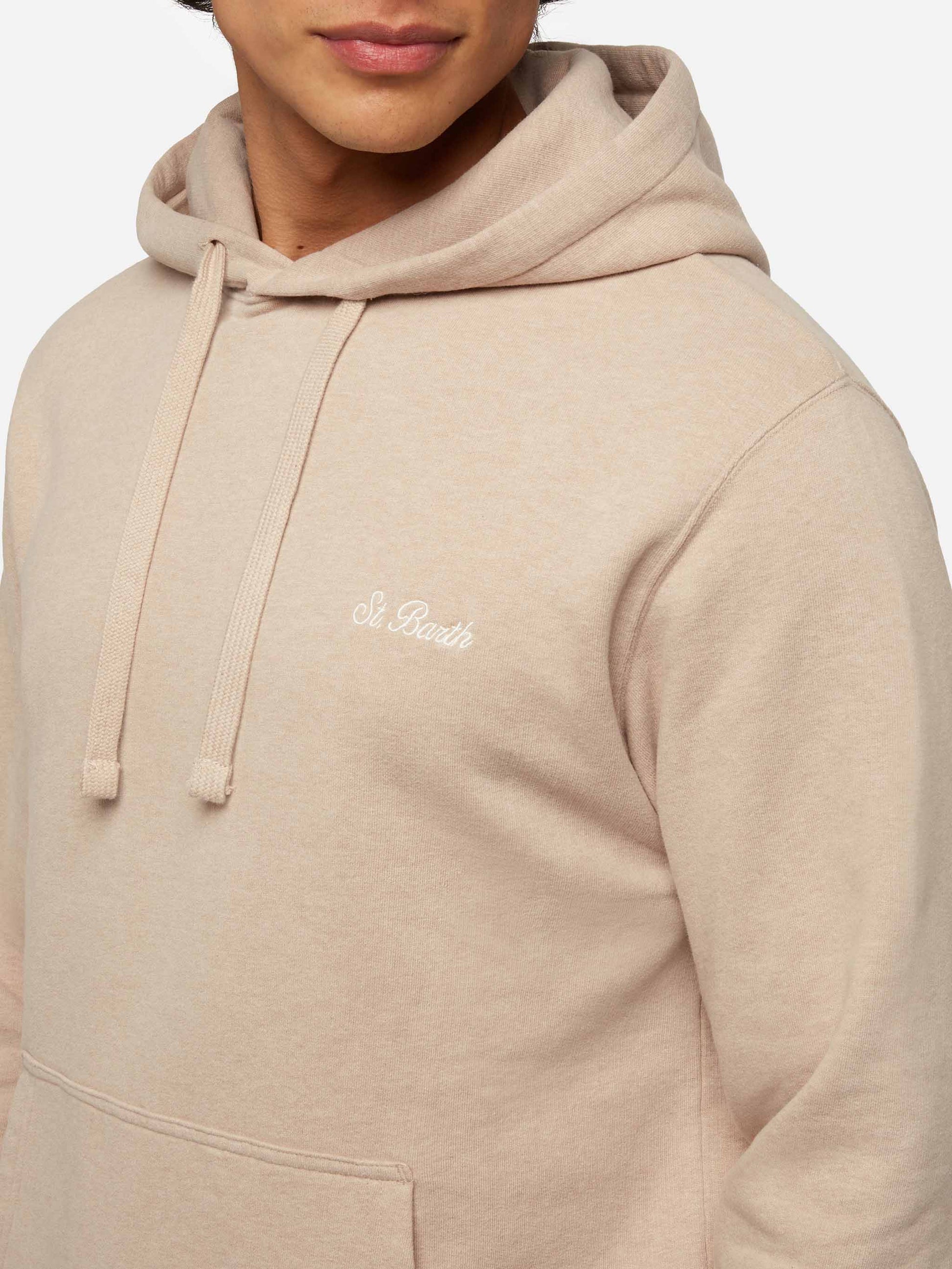 Mélange beige sweatshirt Tribeca with St. Barth embroidery - MC2 Saint Barth