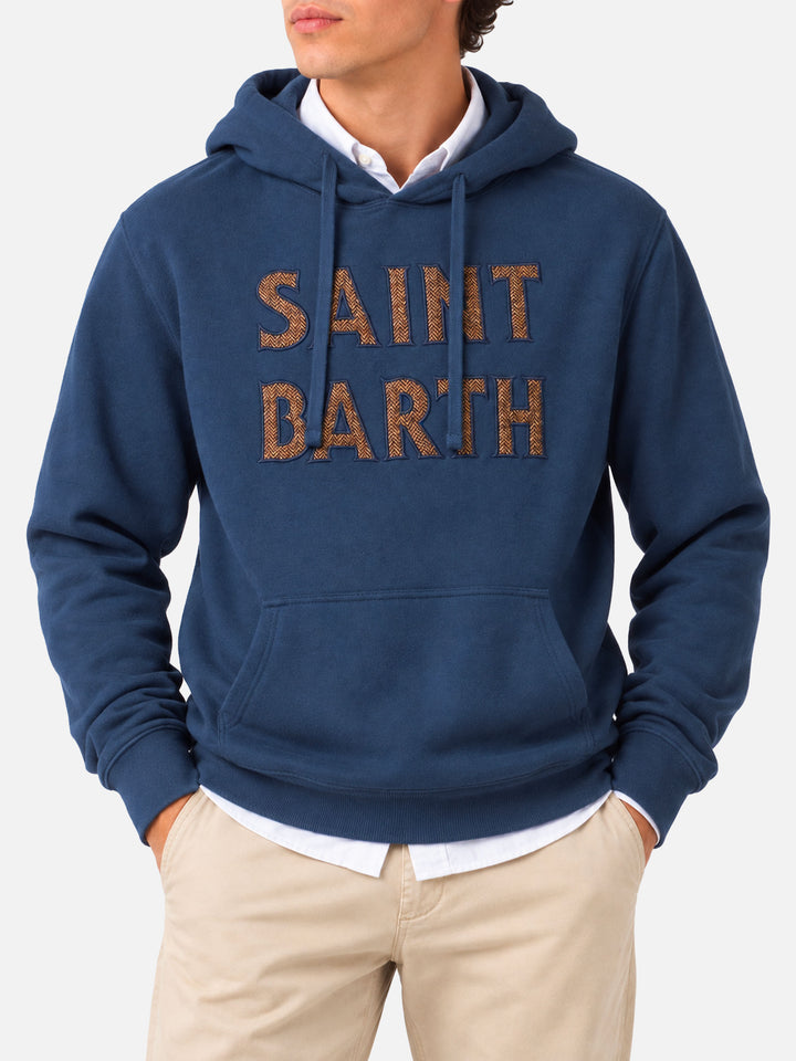 Felpa Tribeca cappuccio patch blu