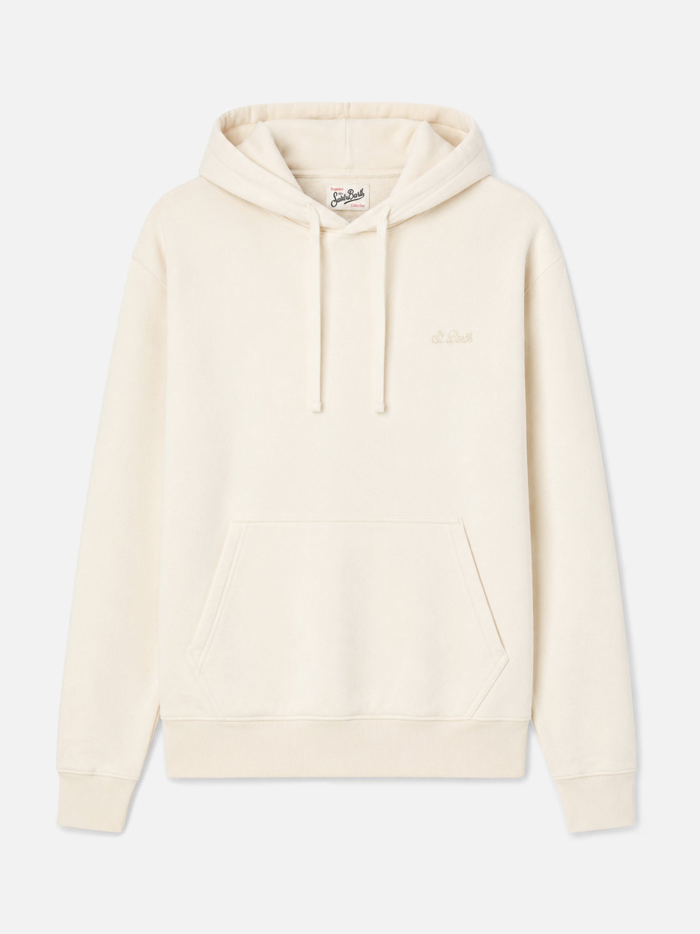 Felpa Tribeca in cotone crema con cappuccio e ricamo St. Barth