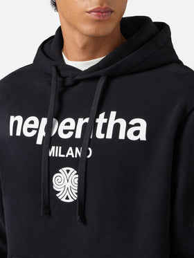 Schwarzer Tribeca-Baumwollhoodie mit Nepentha-Print | NEPENTHA SPECIAL EDITION
