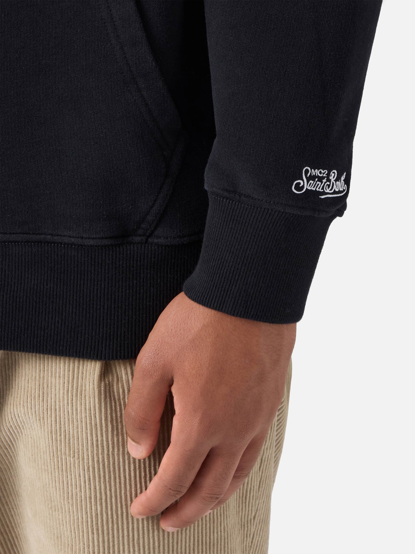 Schwarzer Tribeca-Baumwollhoodie mit Nepentha-Print | NEPENTHA SPECIAL EDITION