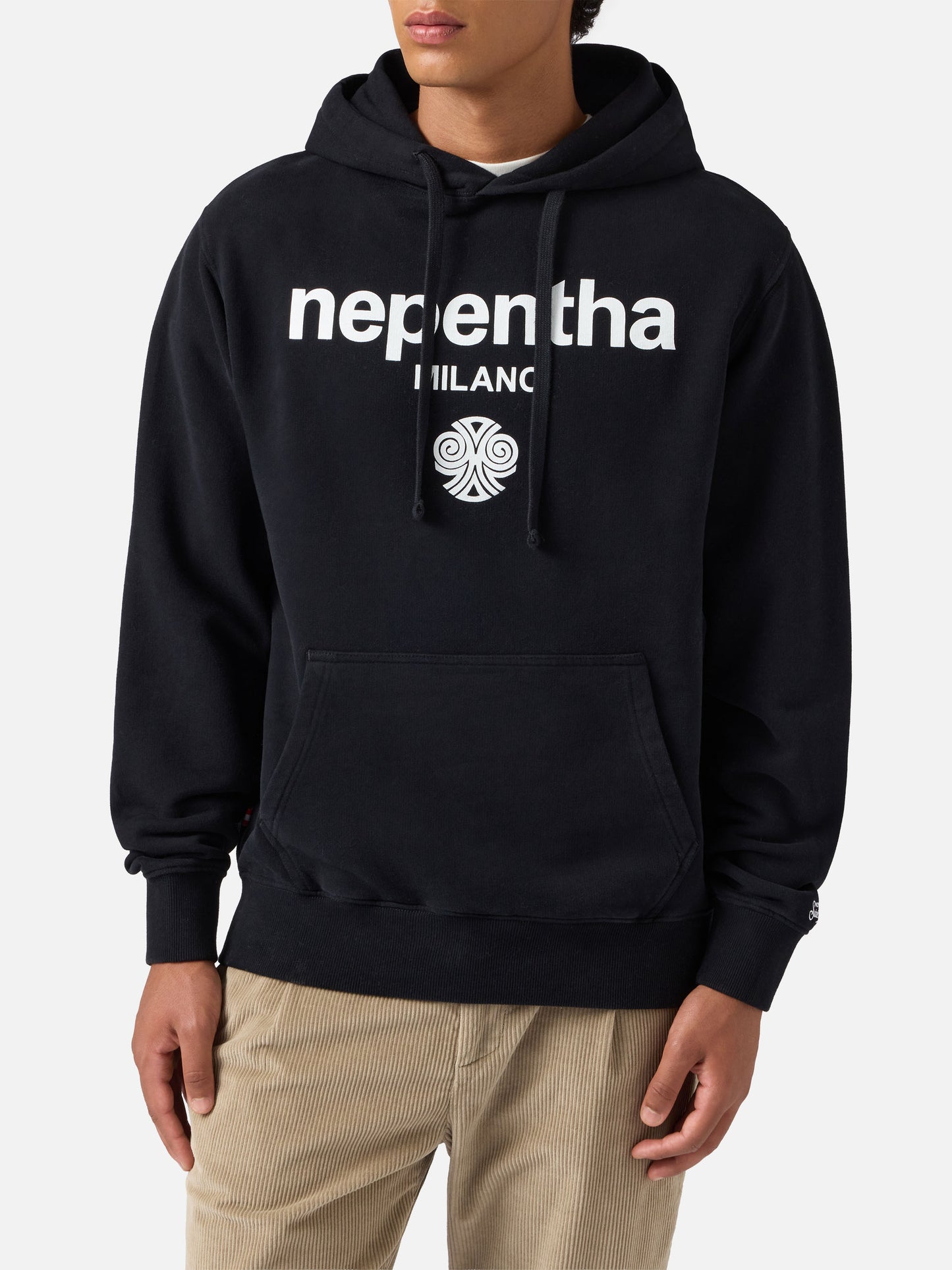Tribeca cotton hoodie in black with Nepentha print | NEPENTHA SPECIAL EDITION