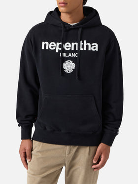 Tribeca cotton hoodie in black with Nepentha print | NEPENTHA SPECIAL EDITION
