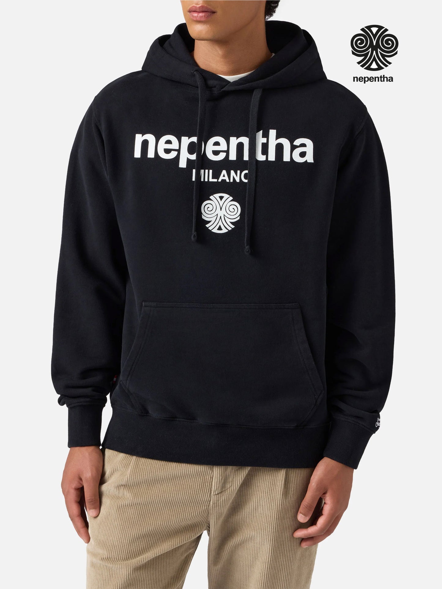 Schwarzer Tribeca-Baumwollhoodie mit Nepentha-Print | NEPENTHA SPECIAL EDITION