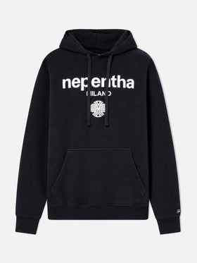 Sweat à capuche Tribeca en coton noir avec imprimé Nepentha | NEPENTHA SPECIAL EDITION 