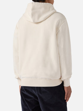 Tribeca-Kapuzenpullover aus Baumwolle in Weiß mit „Vacanze di Natale“-Stickerei | VACANZE DI NATALE SONDERAUSGABE