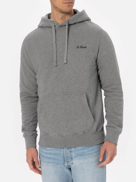 Man mélange grey sweatshirt Tribeca with St. Barth embroidery - MC2 Saint Barth