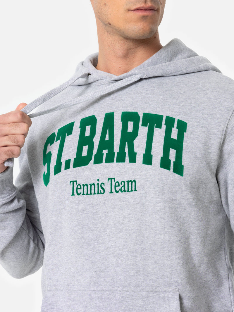 Herren Sweatshirt Tribeca grau mit St. Barth Tennis