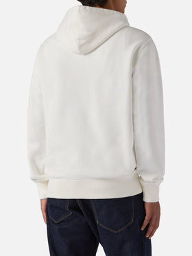 Felpa Tribeca in cotone bianco con cappuccio e stampa flock Yuppies | YUPPIES SPECIAL EDITION