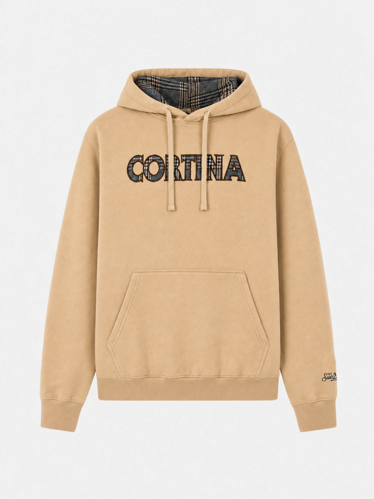 Beige Tribeca hoodie with Cortina patch