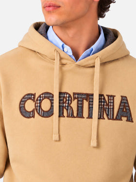 Sweat à capuche beige Tribeca avec patch Cortina 