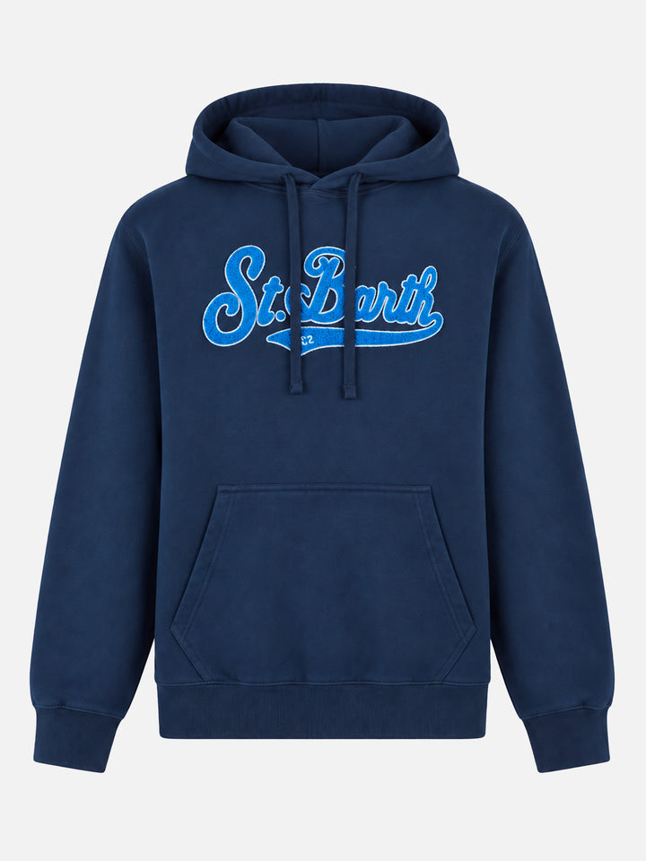 Tribeca blue hoodie with terry patch