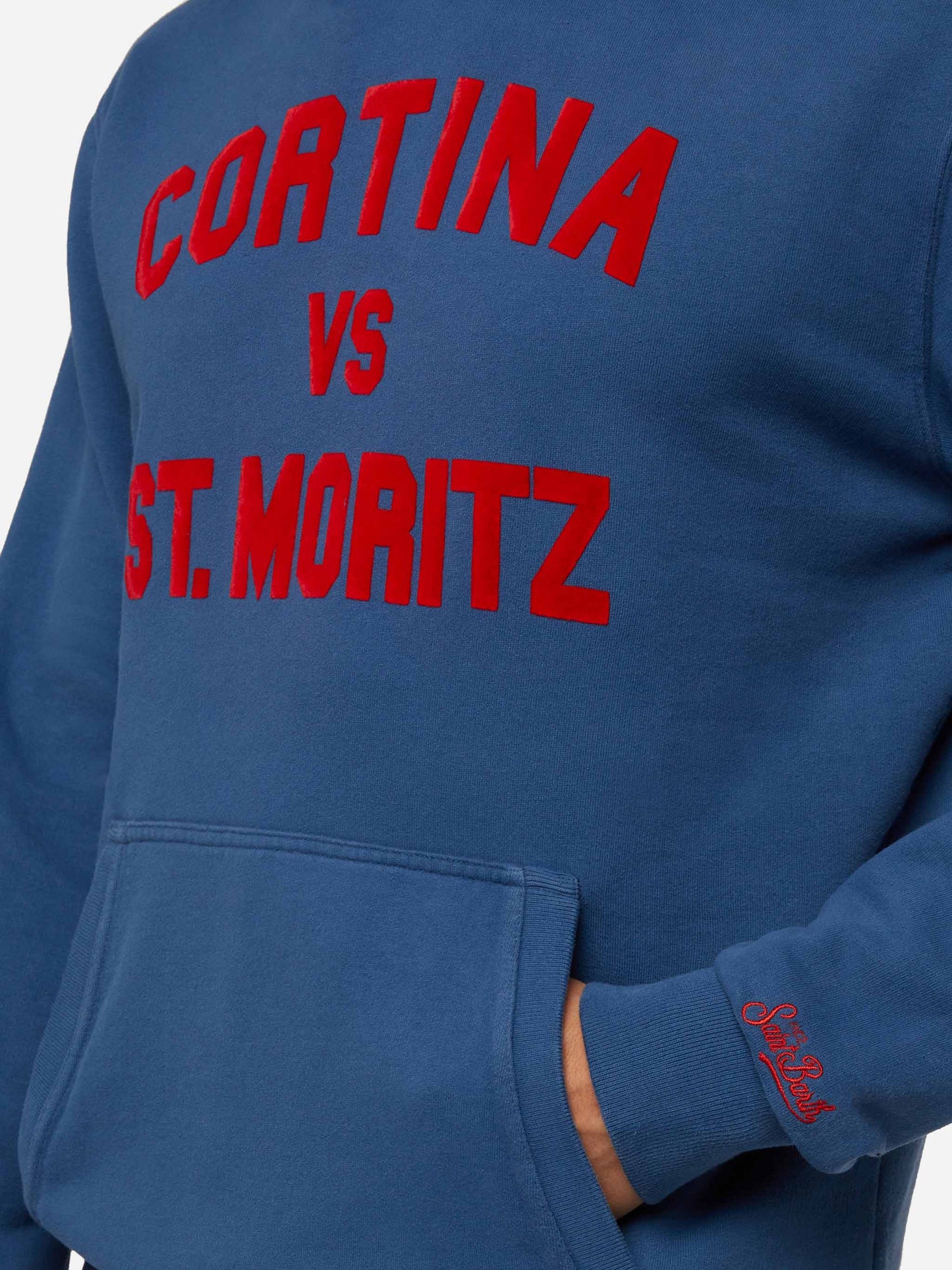 Cotton fleece sweatshirt Tribeca with Cortina vs St. Moritz print - MC2 Saint Barth