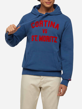 Cotton fleece sweatshirt Tribeca with Cortina vs St. Moritz print - MC2 Saint Barth