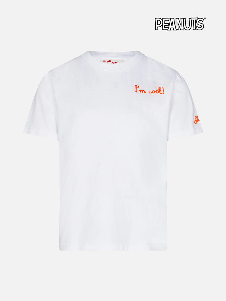 Camiseta de algodón para niño con bordado frontal I'm cool y Snoopy en la espalda | PEANUTS™ SPECIAL EDITION 