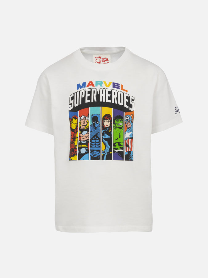 Mc2 Saint Barth T-shirt da bambino in cotone con stampa dei super eroi Marvel | EDIZIONE SPECIALE MARVEL