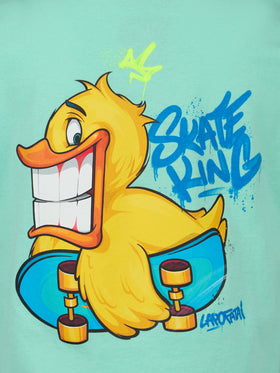 Boy cotton t-shirt with cryptopuppets ducky print | CRYPTOPUPPETS SPECIAL EDITION - MC2 Saint Barth