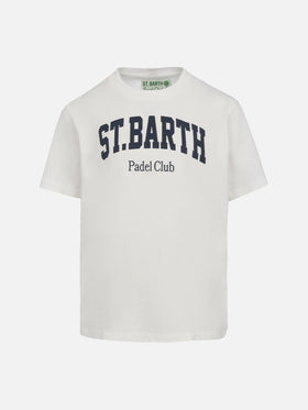 Boy cotton t-shirt withSt. Barth padel club print - MC2 Saint Barth