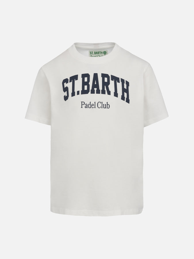 Mc2 Saint Barth T-shirt da bambino in cotone con scrittaSt. Stampa del club di padel Barth