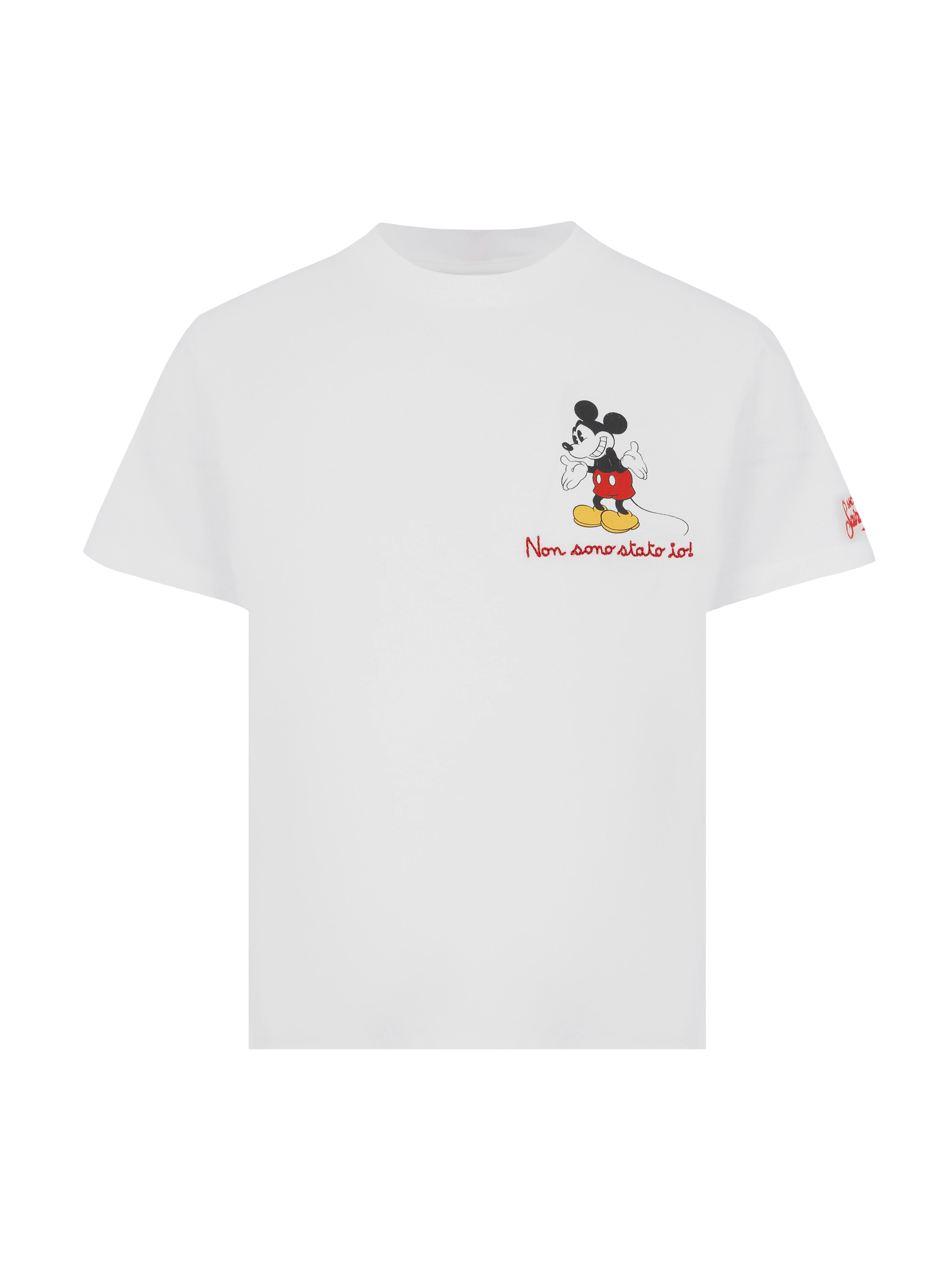 Cotton t-shirt with Non sono stato io embroidery and Mickey Mouse print | DISNEY® SPECIAL EDITION - MC2 Saint Barth