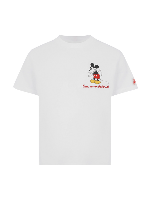 Cotton t-shirt with Non sono stato io embroidery and Mickey Mouse print | DISNEY® SPECIAL EDITION - MC2 Saint Barth