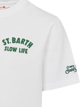 Cotton t-shirt with Saint Barth relaxed life print - MC2 Saint Barth