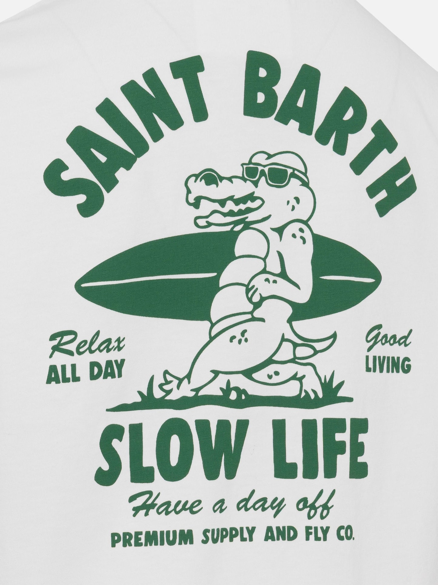 T-shirt in cotone con stampa Saint Barth slow  life