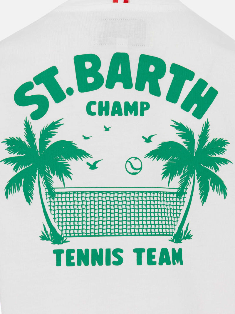 T-shirt in cotone con stampa Saint Barth tennis team